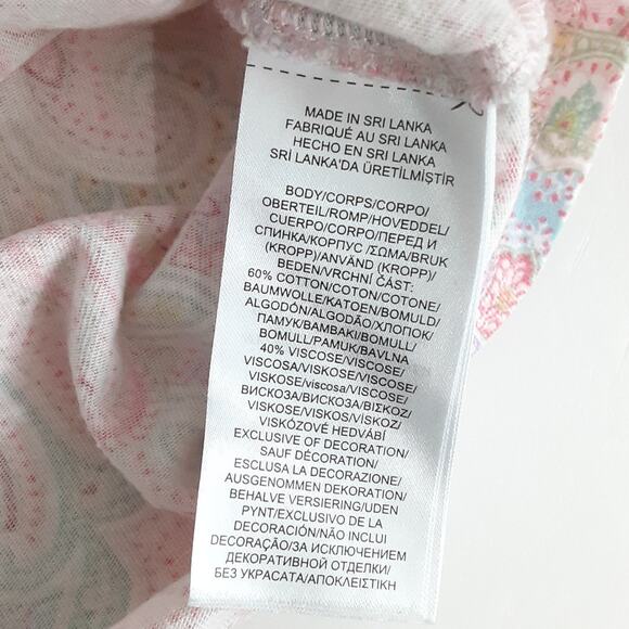 Lauren Ralph Lauren Black Label Pajama Set L Boxer Short Sleeveless Pink Paisley - Picture 8 of 14